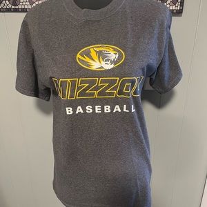 Mizzou Missouri Tigers Baseball T-shirt Size Small Gray